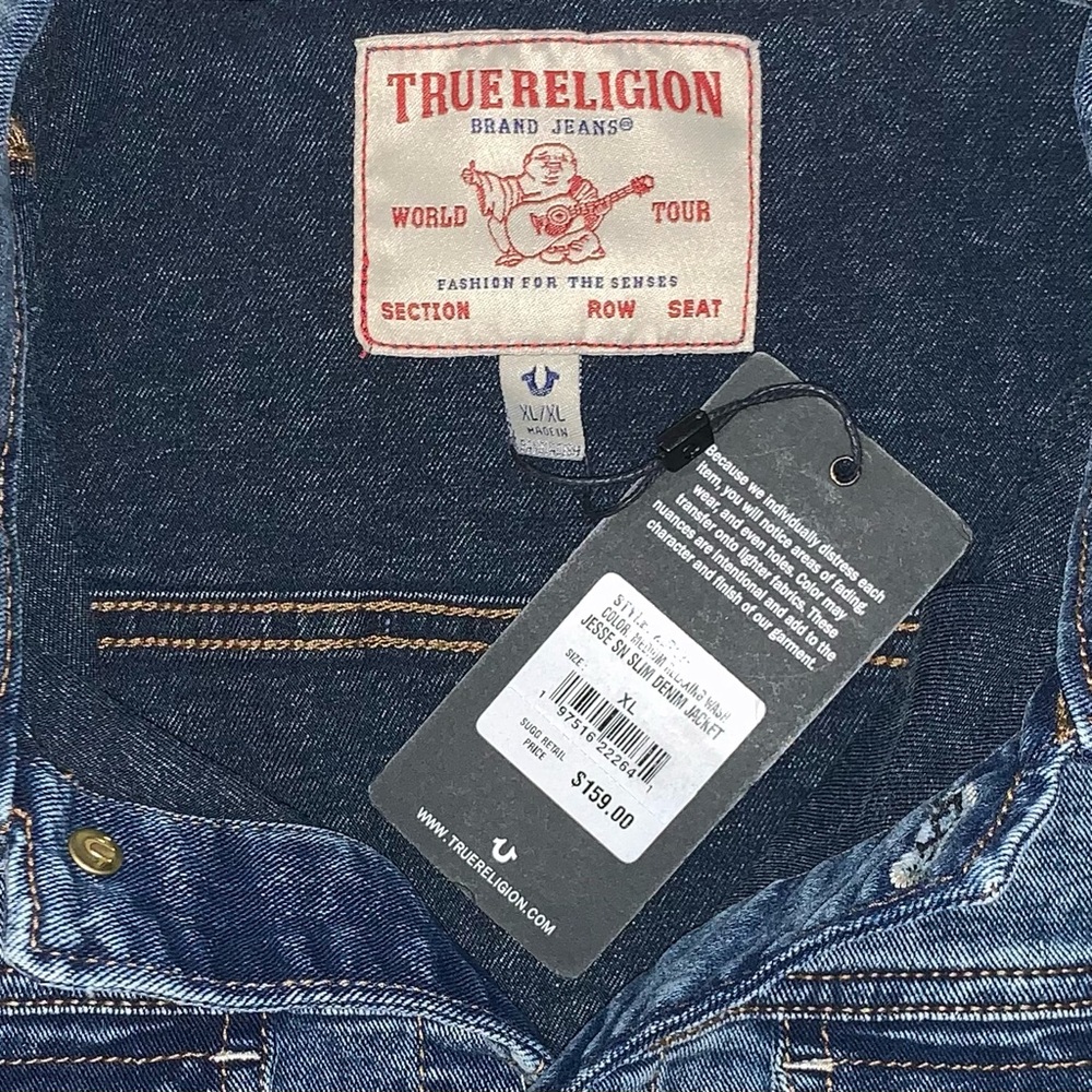 True Religion Women's Jesse Dark Blue Denim Jacket - Picture 9 of 9